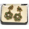 Image 1 : VINTAGE GENUINE JADE GOLD TONE CLIP ON EARRINGS