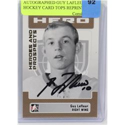 AUTOGRAPHED GUY LAFLEUR HOCKEY CARD TOPS REPRINT