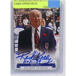 AUTOGRAPHED RED KELLY HOCKEY CARD UPPER DECK
