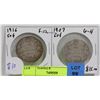 Image 1 : 1907 & 1916 CANADIAN SILVER 50 CENT COINS.