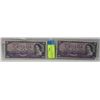 Image 1 : LOT OF TWO 1954 CANADIAN $10 BANK NOTES.
