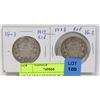 Image 1 : 1917 & 1918 CANADIAN SILVER 50 CENT COINS.