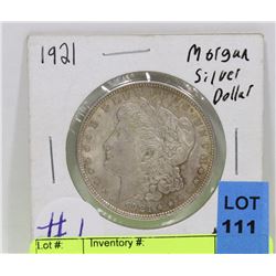 1921 US MORGAN SILVER DOLLAR COIN.