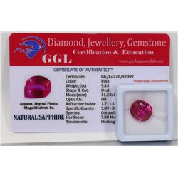 #66- GENUINE PINK SAPPHIRE GEMSTONE  9.45CT