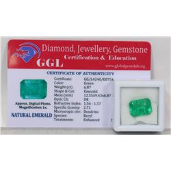 #57-GENUINE GREEN EMERALD GEMSTONE  6.87CT
