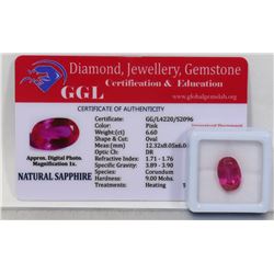 #77-GENUINE PINK SAPPHIRE GEMSTONE  6.60CT