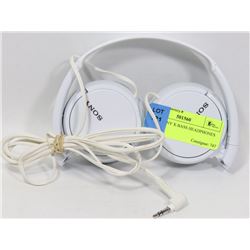 WHITE SONY X-BASS HEADPHONES.
