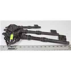 PAIR OF DECORATIVE SKELETON KEYS, 18"