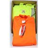 BOX W/4 HIGH-VIS WORK SHIRTS, SIZES M & L -