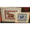 Image 1 : PAIR OF VINTAGE FRAMED HANDMADE NEEDLE POINT