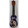 VINTAGE BLUE AND WHITE UKELELE.