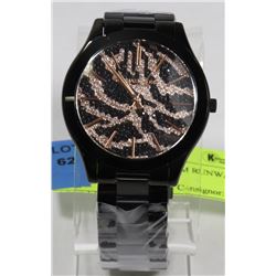NEW MICHAEL KORS SLIM RUNWAY ZEBRA ROSE GOLD DIAL