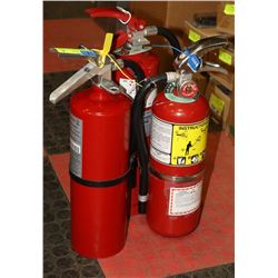 LOT OF THREE 5LB CHARGED FIRE EXTINGUISHERS.