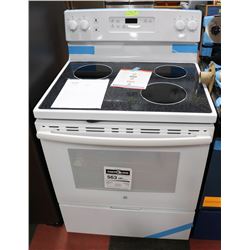 WHITE GE 30" FREE STANDING ELECTRIC SELF CLEANING