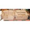 Image 1 : PAIR OF LIGHT BROWN MICROFIBRE 63" LOVE SEATS