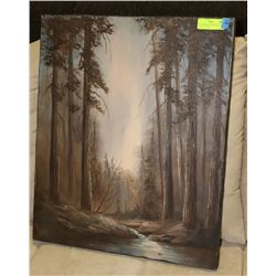 IN THE WOODS OIL PAINTING ON CANVAS 20" X 24"