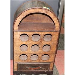 WINE RACK-HOLDS 9 BOTTLES, 17.5"X9"X31"