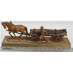 ESTATE HORSE AND TRAILER ORNAMENT