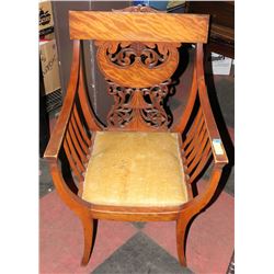 VINTAGE ARM CHAIR-STAIN ON SEAT