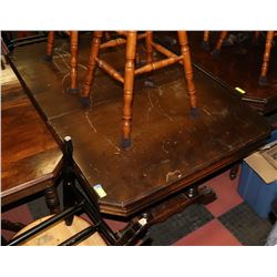 LOT OF 2 VINTAGE WOOD KITCHEN TABLES,