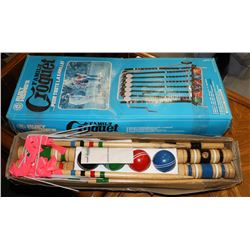 LOT OF 2 ESTATE CROQUET SETS