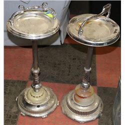 ESTATE LOT OF 2 VINTAGE FLOOR STANDING ASHTRAYS