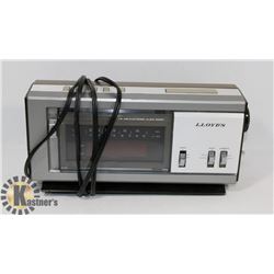 VINTAGE LLOYD'S RADIO ALARM CLOCK