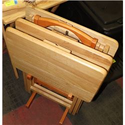 SET OF 4 TV TRAYS & STAND - GENERAL, FURNITURE