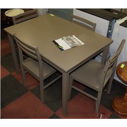 NEW APARTMENT SIZED TABLE WITH 4 CHAIRS.