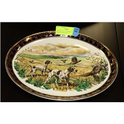 BIRD DOG GOLD TRIMMED PLATE, MADE IN ENGLAND