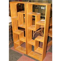 PAIR OF PINE WOOD SHELVES, 17"X8"X51.5"