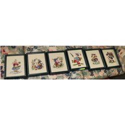 LOT OF 6 ESTATE NEEDLE POINT PICTURES