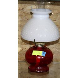 HOBNAIL SHADE TABLE COAL OIL LAMP