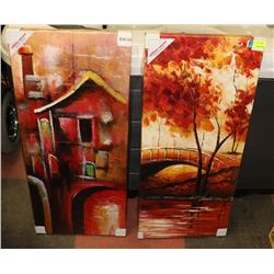 PAIR OF SHOWHOME CANVAS ART PICTURES