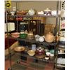 Image 1 : RACK OF ASSORTED POTTERY ITEMS
