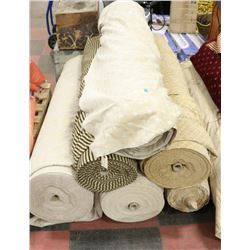 PALLET WIT 6 LARGE ROLLS OF ASSORTED FABRIC