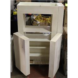 VINTAGE WOOD CABINET, 28.5"X18.5"X49"