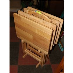 SET OF 4 TV TRAYS WITH STAND