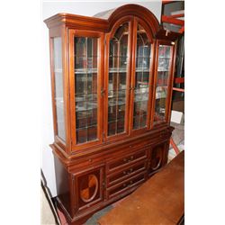SOLID WOOD BUFFET AND HUTCH, 64"X18"X90.