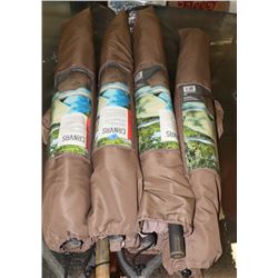LOT OF 4 CANVAS UMBRELLAS