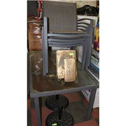 RECTANGULAR SHAPE PATIO TABLE WITH 4 CHAIRS