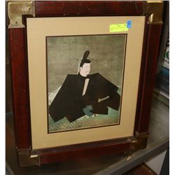 FRAMED JAPANESE WRESTLER PRINT.