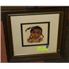 Image 1 : FRAMED FEMALE INDIAN NEEDLE POINT ARTWORK.