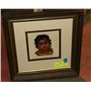 Image 1 : FRAMED MALE INDIAN NEEDLE POINT ARTWORK.