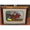 Image 1 : FRAMED POPPIES NEEDLE POINT SINGLE THREAD ARTWORK