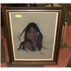 Image 1 : FRAMED CHRISTOFFERSON INDIAN MAIDEN ARTWORK.