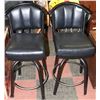 Image 1 : PAIR OF BLACK BAR HEIGHT STOOLS