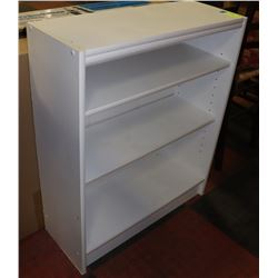 WHITE BOOK SHELF, 25"X9.5"X30".
