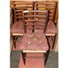 Image 1 : SET OF 3 WICKER AND BAMBOO CHAIRS WITH RED