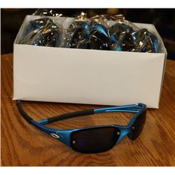 BOX OF BLUE OAKLEY STYLE SUNGLASSES